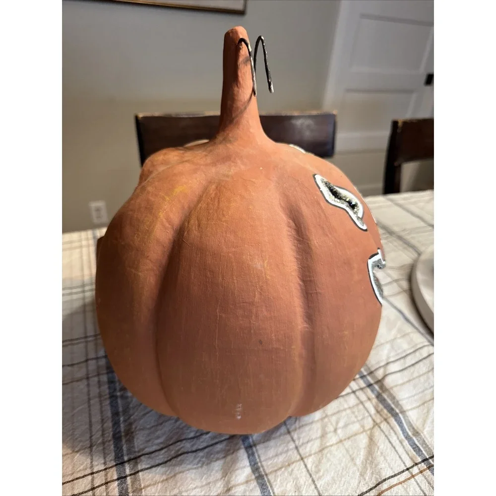 Pottery Barn Kids Halloween‎ Luminary Jackolantern Pumpkin Paper Mache Retired